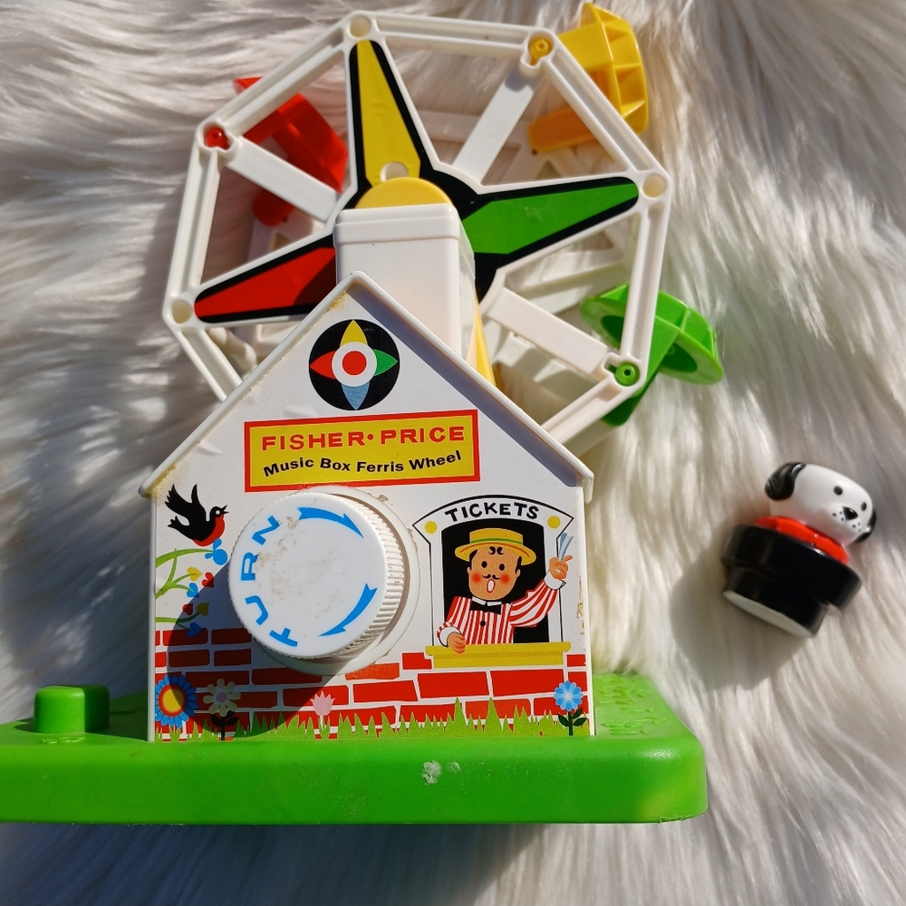 Fisher-Price Music Box Ferris Wheel - Green, White, Yellow, Red, Black